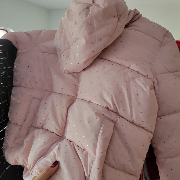 Pink Polka Dot Puffer Jacket - Picture 3 of 3